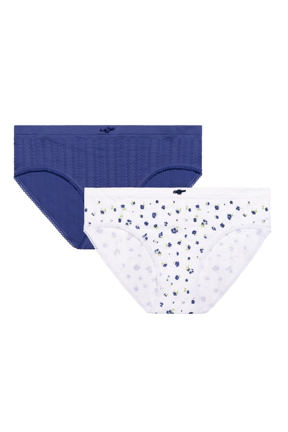 fresh collection by Fruit of the Loom Women's Seamless Pointelle Hipster Underwear 2-pack