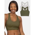 thumbnail image 1 of Fruit of the Loom Women's Seamless Racerback Longline Bra, 2-Pack, Sizes XS-4XL, 1 of 7