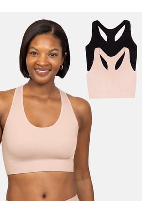 Women's Seamless Racerback Longline Bra, 2-Pack, Sizes XS-4XL