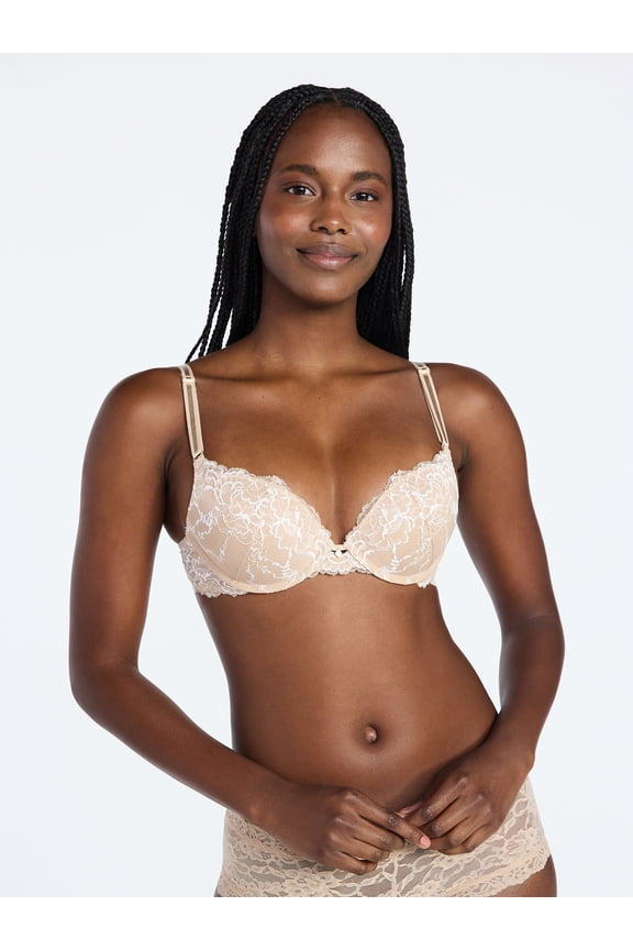 Women's Two-Tone Lace Push-Up Bra, Sizes 34A-36DD