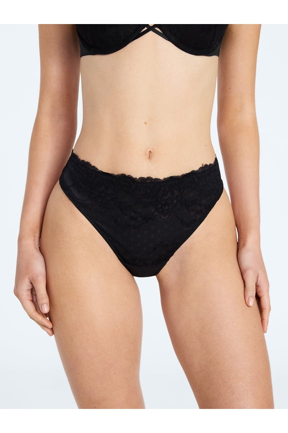 Women's Lace and Mesh Thong Panties, 3-Pack, Sizes XS-XXXL