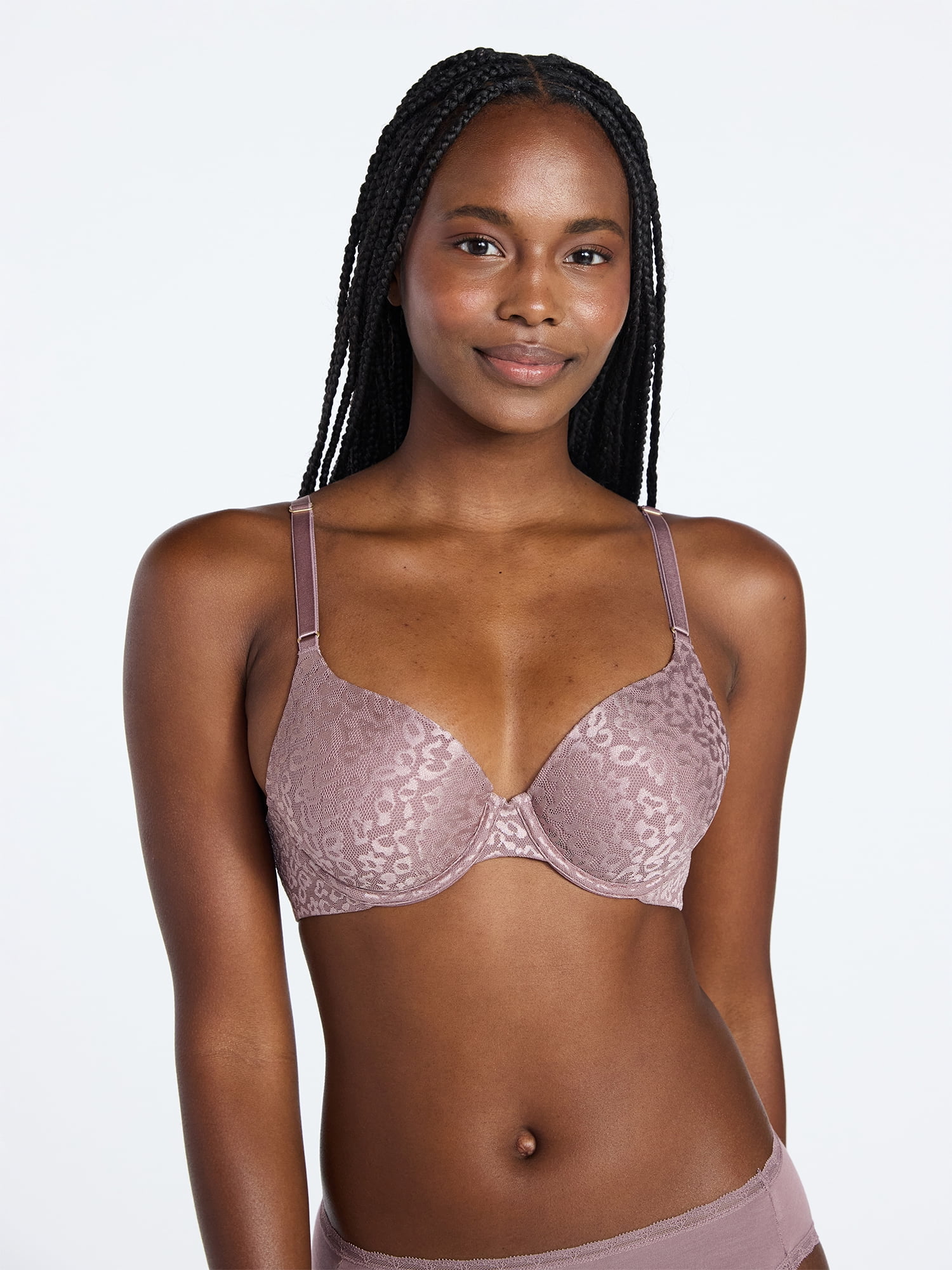 Joyspun Women's Leopard Print T-Shirt Bra, Sizes 32A-42DDD