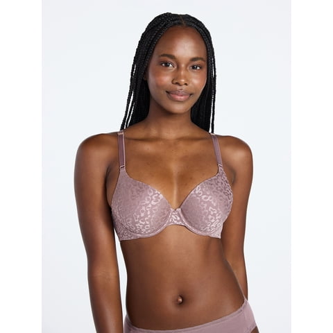 Women's Leopard Print T-Shirt Bra, Sizes 32A-42DDD