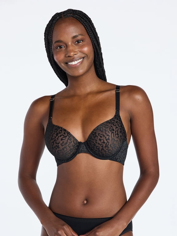 Women's Leopard Print T-Shirt Bra, Sizes 32A-42DDD