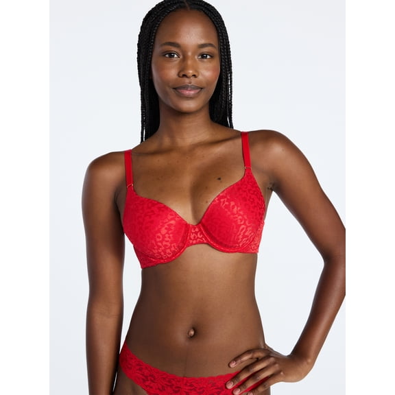 Joyspun Women's Leopard Print T-Shirt Bra, Sizes 32A-42DDD