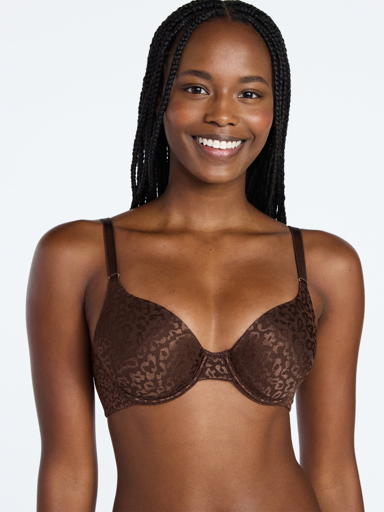 Joyspun Women's Leopard Print T-Shirt Bra, Sizes 32A-42DDD