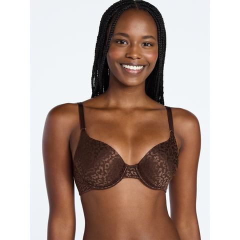 Women's Leopard Print T-Shirt Bra, Sizes 32A-42DDD