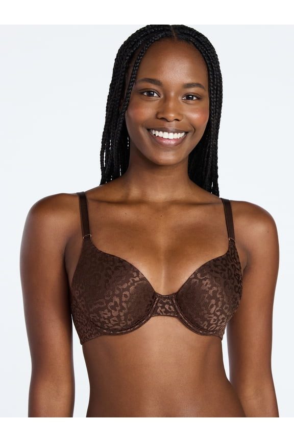 Women's Leopard Print T-Shirt Bra, Sizes 32A-42DDD