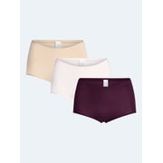 Joyspun Womens Shine Micro Boyshorts, 3-Pack, Sizes XS-L