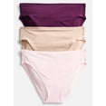 thumbnail image 1 of Joyspun Women's Shine Micro Hi-Cut Bikini Panties, 3-Pack, Sizes XS-XXXL, 1 of 8