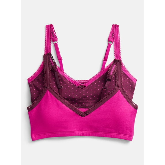 Weekend Academy Girls 2Pk Cotton Triangle Bralette, Sizes XS to XXL