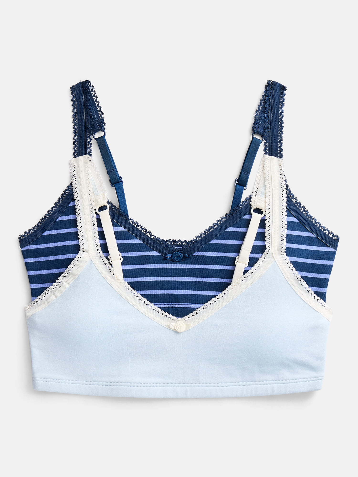 Weekend Academy Girls 2Pk Cotton Triangle Bralette, Sizes XS to XXL
