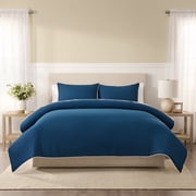 Wamsutta 1846 Cotton Tencel 3-Piece Titan Blue Solid Comforter Set, King
