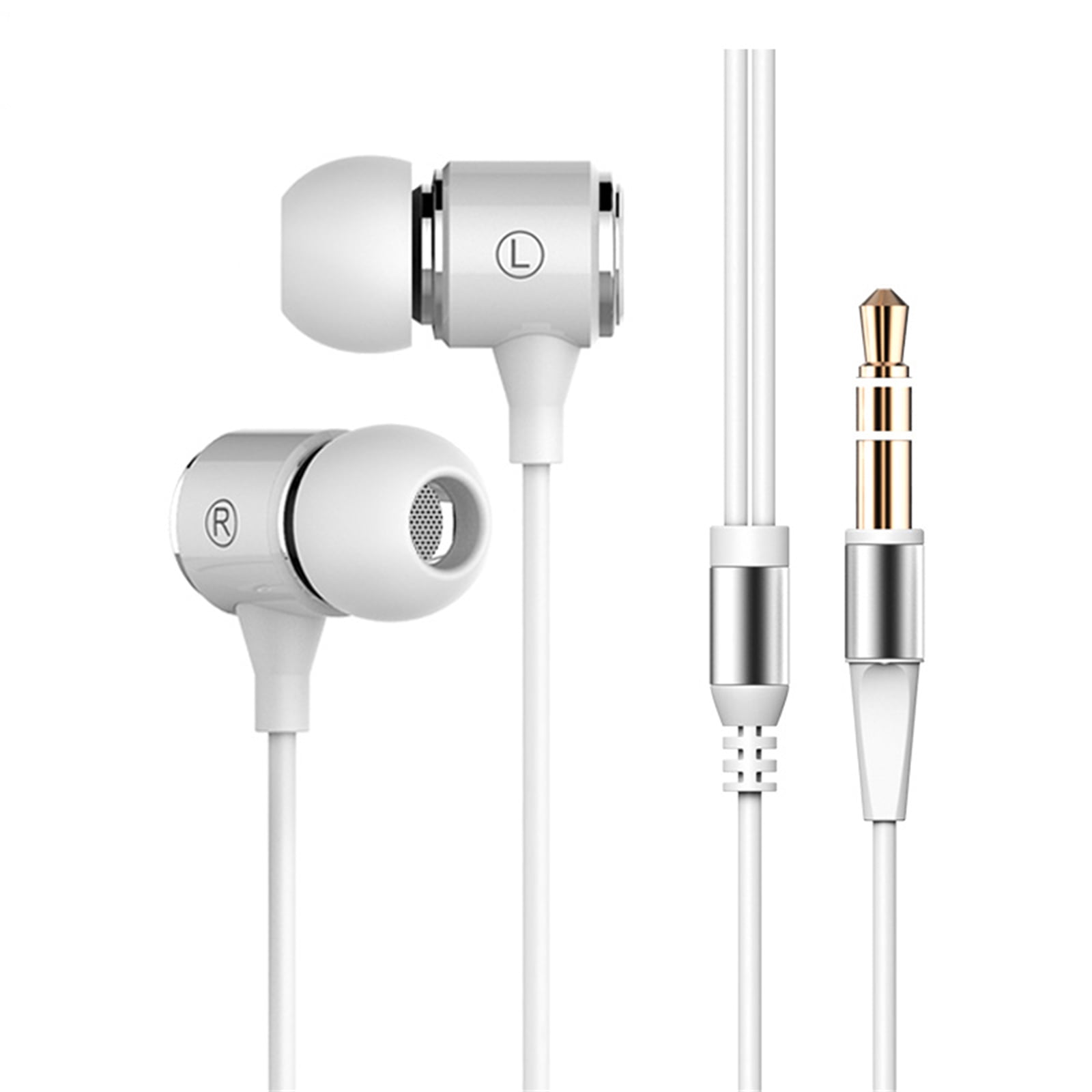 WMSZMSM Long Cord Earphones No Mic, 3.5mm Plug-in Headphones for PC/TV ...