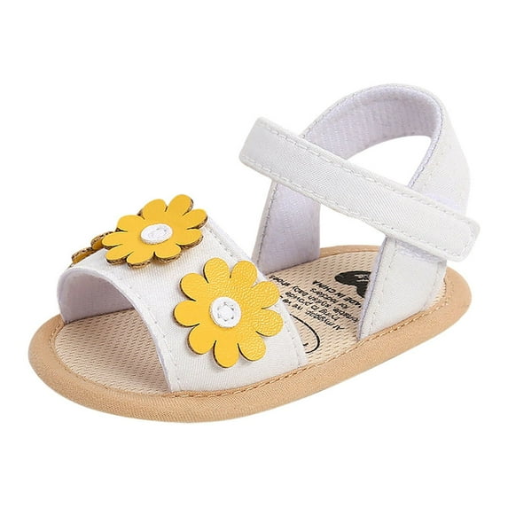 WMTBSRSW 0-6 Months Infant Girls Open Toe Shoes Comfortable First Walke𝐫 Shoes Summer Sandals with Flower Newborn Crib Dress Shoes