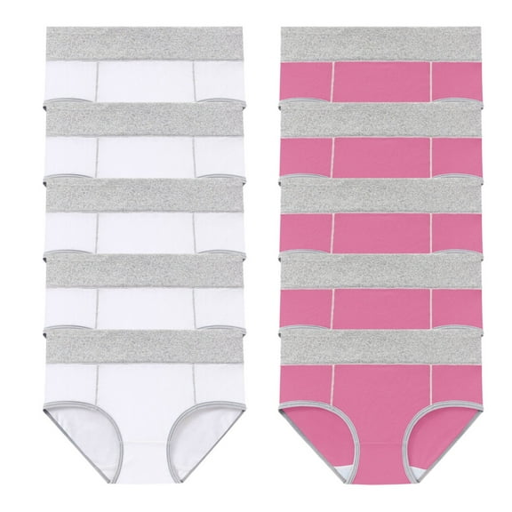 WMTBSRSW 10 Pack Plus Size High Waisted Underwear Solid Soft Breathable Cotton Briefs Seamless Tummy Control Panties Ladies Full Coverage Panty