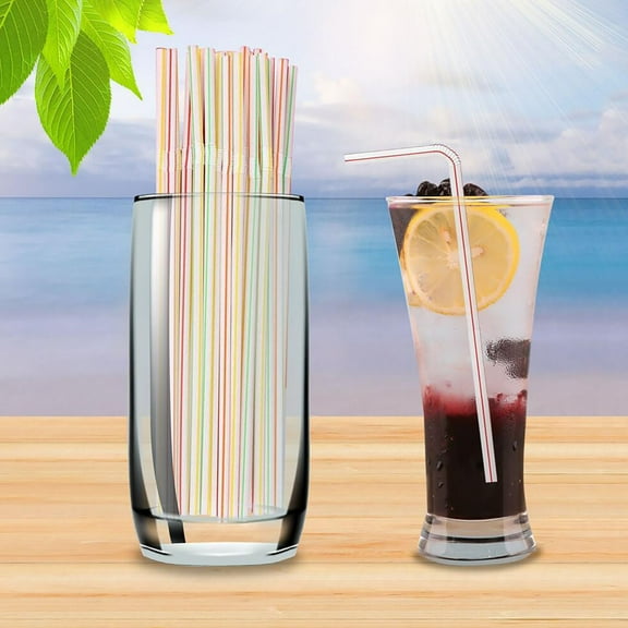 WMTBSRSW 1000Pcs Jumbo Smoothie Straws,Multi Colors Disposable Plastic Large Wide-mouthed Milkshake Bubble Tea Drinking Straw,Long Bendable Straw Disposable Drinking Straws Bulk