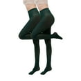 thumbnail image 1 of dazeni 2 Pack Opaque Tights for Women Tummy Control Footed Leggings Stretchy Compression Tights Soft Pantyhose for women Army Green Medium, 1 of 1