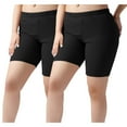thumbnail image 1 of WMTBSRSW 3 Pack /2 Pack Women's Plus Size Bike Shorts L-5XL High Waisted Non-See Through Yoga Shorts Stretchy Workout Super Soft Sports Shorts Black, 1 of 7