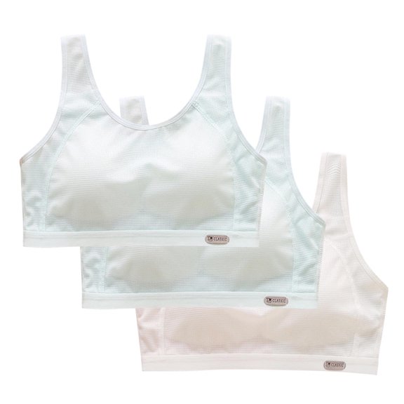 WMTBSRSW 3 Pack Girls Soft Cotton Training Bras 8-16 Years Seamless First Bra for Teen Girls U Neck No Underwire Sports Bras Longline Crop Tank Tops