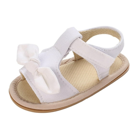 WMTBSRSW 4-12 Months Baby Girls' Cute Bow Summer Sandals Soft Sole Open Toe Sandal Solid Color Non-Slip First Walking Shoes