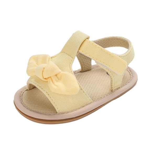 WMTBSRSW 4-12 Months Baby Girls' Cute Bow Summer Sandals Soft Sole Open Toe Sandal Solid Color Non-Slip First Walking Shoes