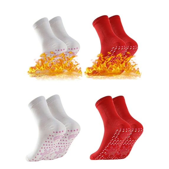 WMTBSRSW 4 Pack Self-Heating Socks Self Heating Foot Warmer Socks Suit Winter Keep Warm For Men & Women Self Socks For Hiking, Hunting, Skiing, Winter Activities