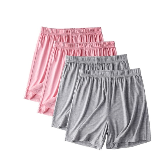 WMTBSRSW 4-Pack Women's Ultra-Soft Modal Sleep Shorts Plus Size Solid Boxers Comfy Elastic Waist Pajama Lounge Shorts Lightweight Comfy Sumemr Shorts