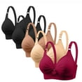 thumbnail image 1 of WMTBSRSW 5 Pack Set Bras for Women Full Coverage Push Up Bra No Underwire Plus Size Bras Comfort High Support Everyday Bra, 1 of 6