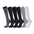 thumbnail image 1 of WMTBSRSW 6 Pairs Compression Socks for Women Circulation Best Support for Nurses Running Athletic Travel Comfortable Knee Length Socks for Adult, 1 of 2