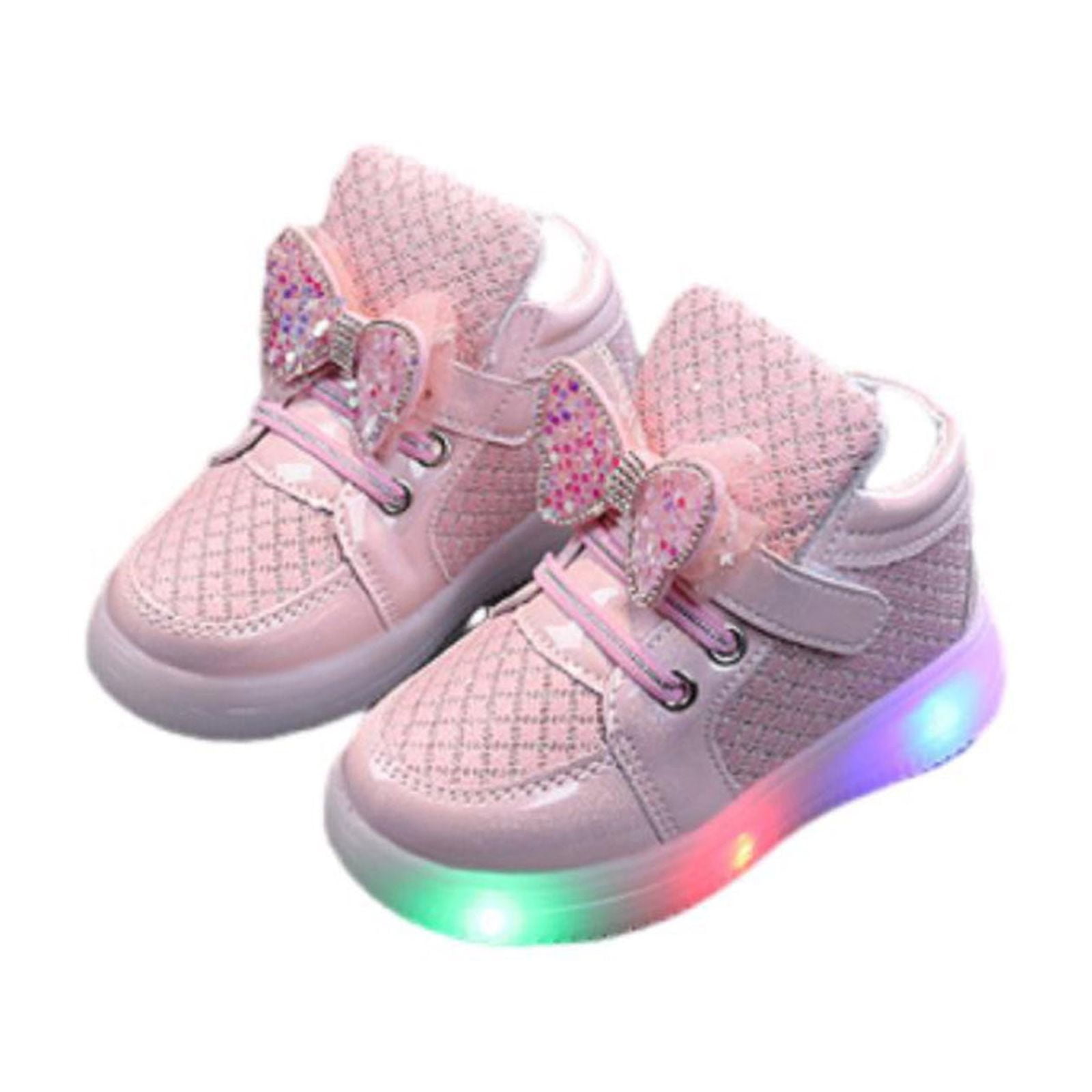Baby Toddler Boys Girl LED Light Up Casual Shoes 1-7 Years Old Kids Cartoon Butterfly Luminous Sport Shoes Sneakers