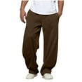 thumbnail image 1 of WMTBSRSW Baggy Sweatpants for Men Fleece Wide Leg Sweats Pants Loose Casual Open Bottom Joggers with Pockets Brown Small, 1 of 7