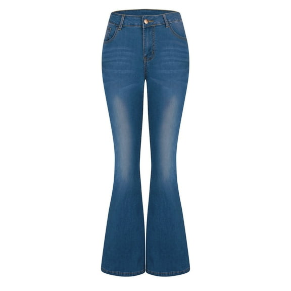 WMTBSRSW Bell Bottom Jeans for Women Spring And Fall Low Waisted Classic Flared Denim Pants Wide Leg Bootcut Stretchy Pants with Pocket