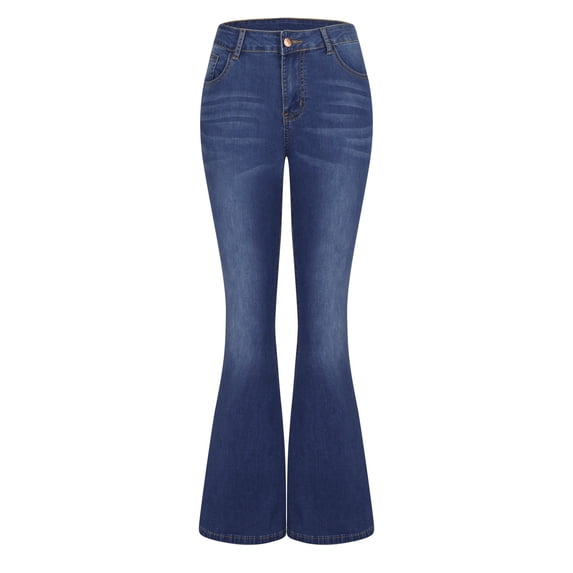 WMTBSRSW Bell Bottom Jeans for Women Spring And Fall Low Waisted Classic Flared Denim Pants Wide Leg Bootcut Stretchy Pants with Pocket