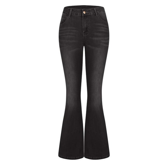 WMTBSRSW Bell Bottom Jeans for Women Spring And Fall Low Waisted Classic Flared Denim Pants Wide Leg Bootcut Stretchy Pants with Pocket