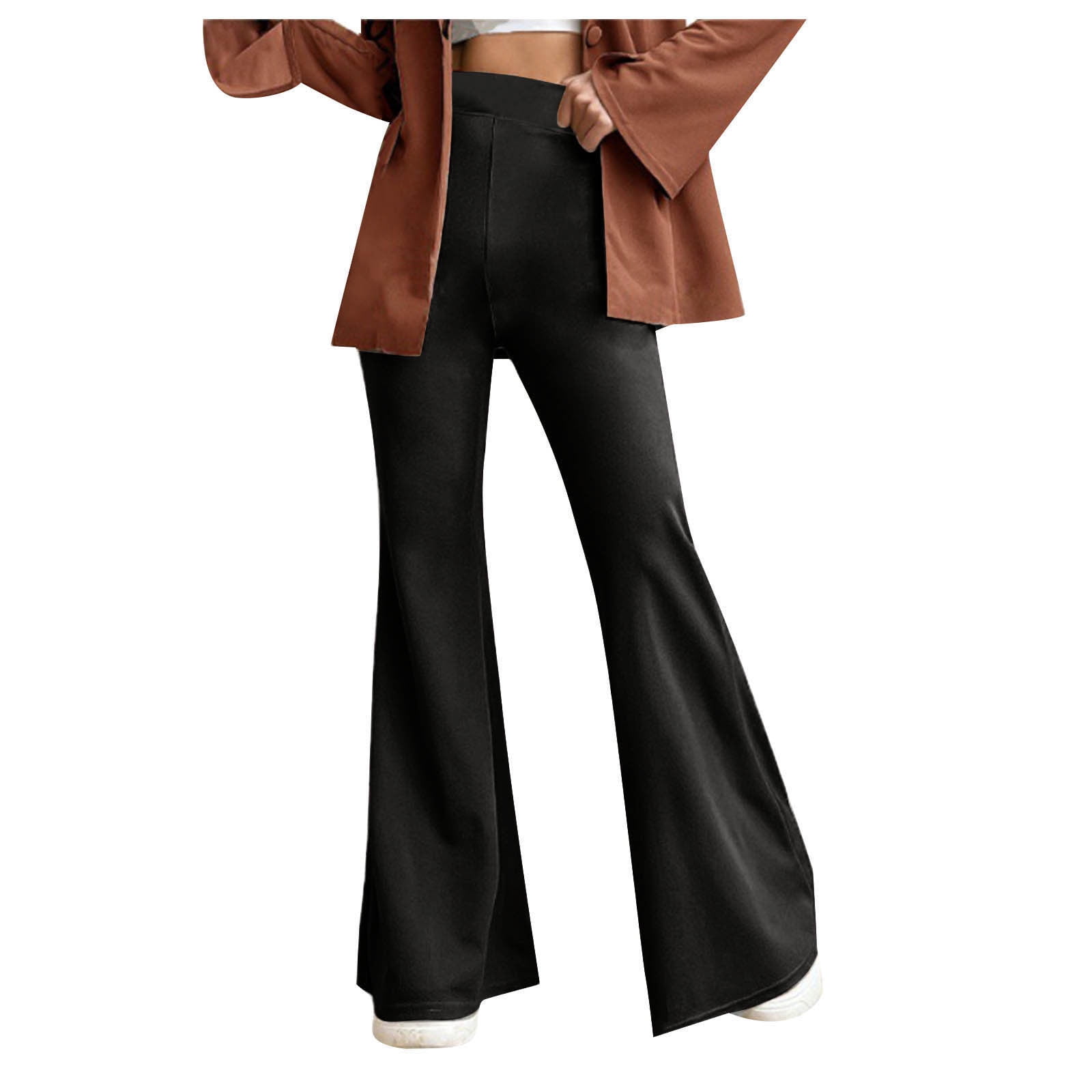 WMTBSRSW Bell Bottom Pants for Women High Waisted Stretchy Pull On Wide ...