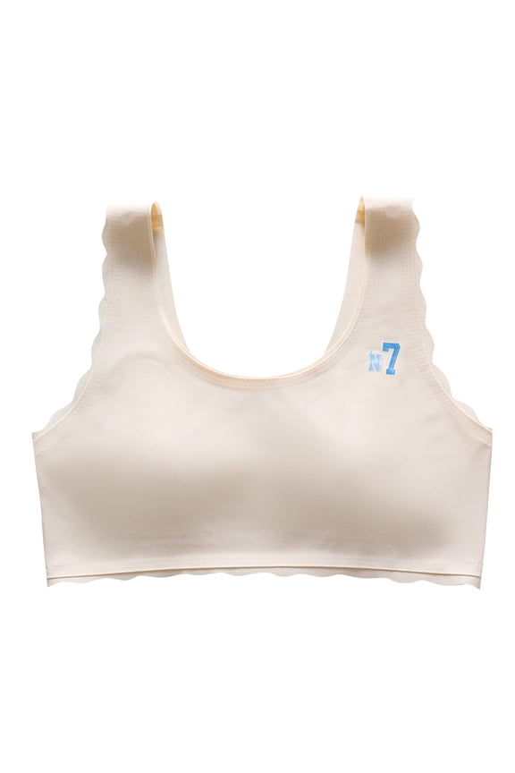 Big Girls Soft Training Bras 10-15 Years Seamless First Bra Ruffle Stretchy Comfortable Cooling Sports Bras for Teens