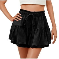 WMTBSRSW Flowy Shorts for Women Boho Ruffled Tiered Skorts Summer Casual High Waist Mini Skirts Tennis Golf Comfy Shorts 2025