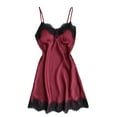 thumbnail image 1 of WMTBSRSW Women Nightgown Cami Sleepwear Lace Chemise Patchwork V-neck Slip Dress Silm Fit Babydoll Mini Nightdress, 1 of 4