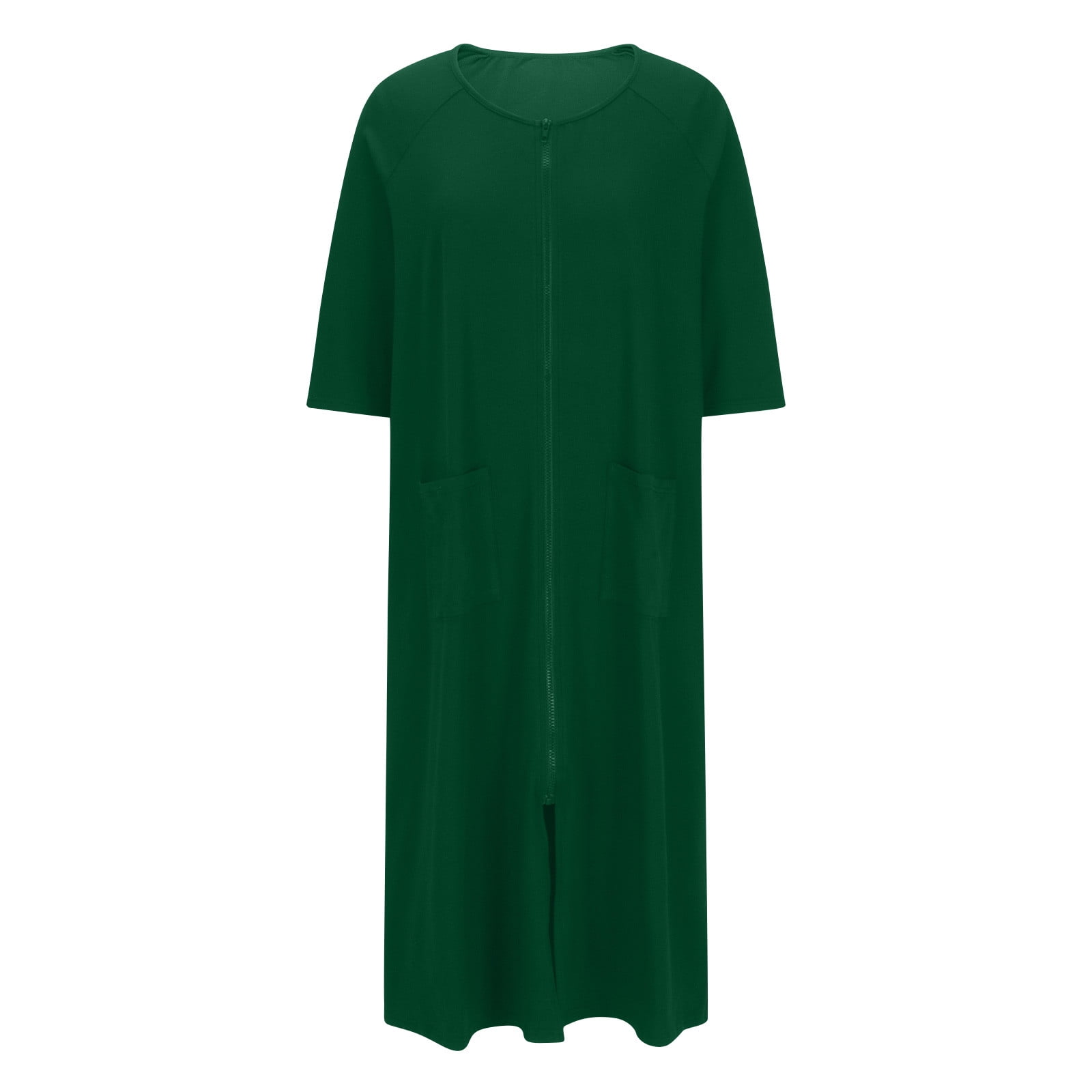 FIOPHY Women Zipper Robe Short Sleeve Bathrobe Lightweight Sleepwear