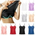 thumbnail image 1 of WMTBSRSW Women's Shelf Bra Camisole Tops Adjustable Spaghetti Strap Cami Tank Stretchy Undershirts 2025 Summer Basic Tops with Built in Pads, 1 of 3