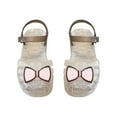 thumbnail image 1 of WMTBSRSW Bow Jelly Sandals for Girls Soft Casual Close Toe Sandals Lightweight Summer Flat Shoes for Kids 1-9Y, 1 of 5