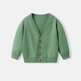 thumbnail image 1 of WMTBSRSW Boys Girls Ribbed Knitted Cardigan Sweater V Neck Long Sleeve Sweater Lightweight Button Down Jacket Fall Winter Thermal Cotton Comfortable Tops 4-5Years, 1 of 4