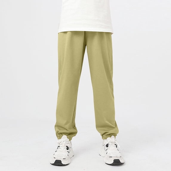 WMTBSRSW Boys Lightweight Jogger Pants Elastic Waist Anti-Mosquito Pants Summer Quick Dry Hiking Active Athletic Pants Youth Back to School Outfits Army Green