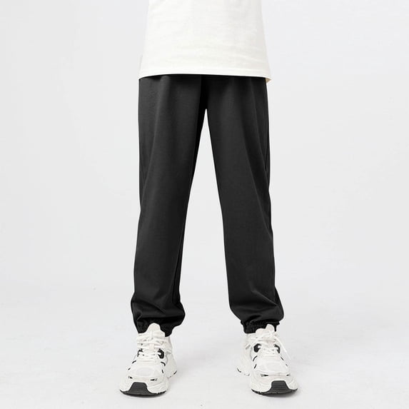 WMTBSRSW Boys Lightweight Jogger Pants Elastic Waist Anti-Mosquito Pants Summer Quick Dry Hiking Active Athletic Pants Youth Back to School Outfits Black