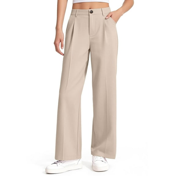 WMTBSRSW Boys School Uniform Pants Casual Straight Leg Cargo Pants Solid Color High Waisted Dress Pants with Pockets Khaki3 9 Years