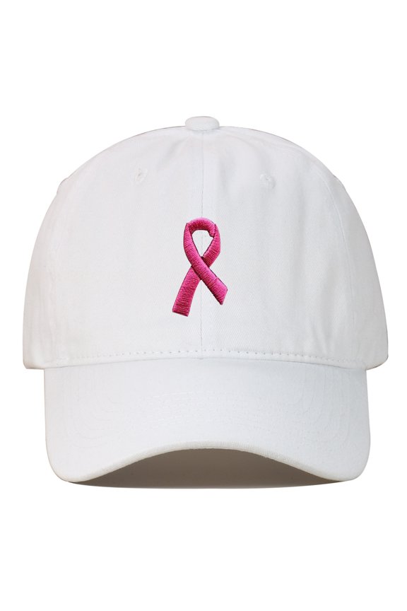 Breast Cancer Awareness Hat for Women, Embroidered Pink Ribbon Logo Baseball Hat Cap