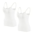 thumbnail image 1 of WMTBSRSW Built In Bra Tank Tops For Women 2024 Summer Spaghetti Strap Sleeveless Camisole 2 Pack Sports Bra Fitness Workout Running Yoga Blouses Top Clearance, 1 of 4