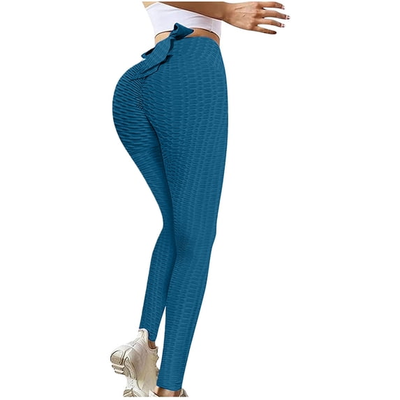 WMTBSRSW Butt Lifting Leggings for Women Back Tie Bow Leggings Yoga Pants Seamless High Waist Tummy Control Stretchy Shapewear Pants