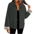 thumbnail image 1 of WMTBSRSW Casual Jacets for Women Fashion Plaid Patchwork Long Sleeve Bomber Jackets Loose Fashion Fall Lapel Button Down Shirts Jackets XL, 1 of 6